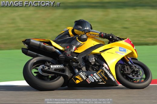 2008-05-11 Monza 0096 Superstock 1000 - 41 Gregory Junod - Yamaha YZF R1